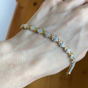 Tennis Bracelet Diamond Accent Gold Filled